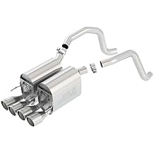 BORLA 11815 Axle-Back Perf. Exhaust System for 2005-2008 Chevrolet Corvette C6 V8 T-304 Stainless Steel S-Type II Sound Dual Center Rear Exit Dual 4" Round Polished T-304 Stainless Tips On Each Side