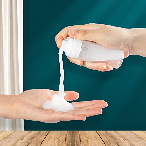 RAYNAG 2 Pack Foam Pump Bottles, Mini Travel Size Foaming Soap Dispenser Clear Plastic Pump Bottle, 50 ml/1.7 oz2