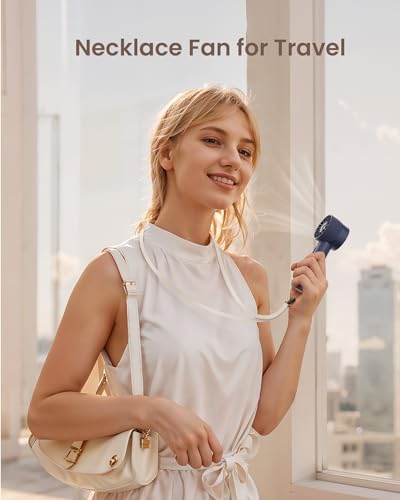 Navy Blue Rechargeable Mini Handheld Turbo Fan - 4 Speed High Velocity Personal Fan with Max 16H Cooling Time, Travel Essentials for Vacation/Beach/Trip — view 6
