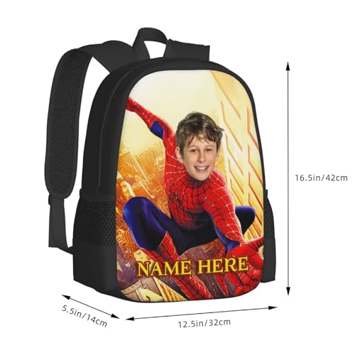 Custom Superhero Backpack Printe Photo and Name, Large Capacity School Bag, Personalize Birthday Gift for Boy, Girl2