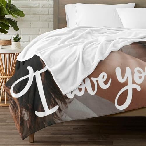 Image of inkArts Custom Blanket with Photo, Personalized Blanket, Customized Photo Blankets, Customizable Picture Blankets, Personalized Mom Blanket Gifts for Mom Baby Kid Family