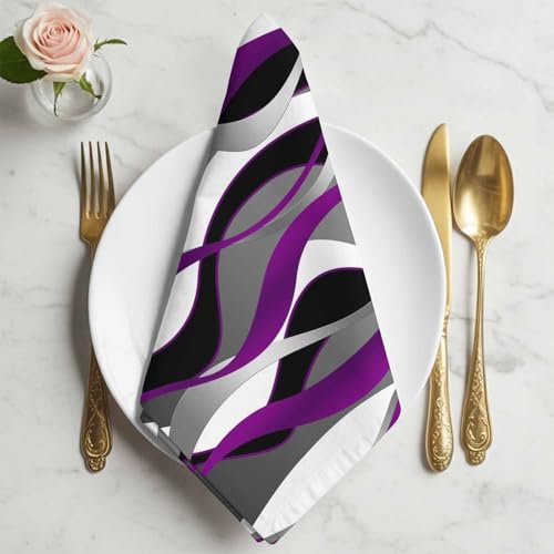 Servilletas de Tela Set de 4 50x50 cm Morado miniatura 2