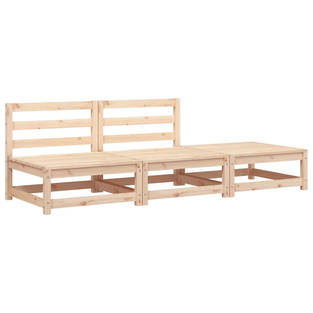 Canapé de jardin 2 places en bois de pin massif haut de gamme et son repose-pieds lounge