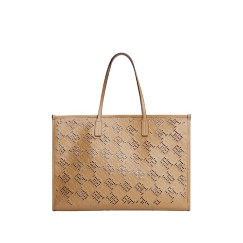 Tommy Hilfiger Womens Monogram City Tote, SAFARI CANVAS