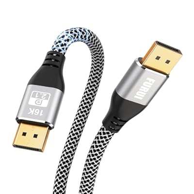 FURUI VESA Certified DisplayPort 2.1 Cable 6ft 2Pack, 16K DP 2.0 Cable, Supports 80Gbps, 16K@60Hz, 8K@120Hz, 4K@240Hz / 165Hz, 2K@360Hz for 5090, 7900XTX Gaming Monitor