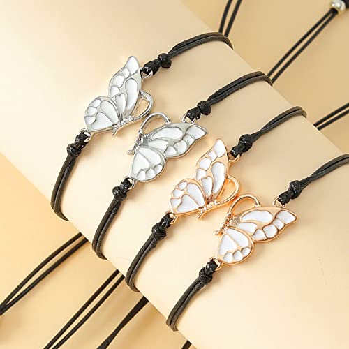 Image of ZMANYIJEW Friendship Bracelets BFF Long Distance Matching Butterfly Bracelets Friendship Gifts for Best Friends for Teen Girls (Gold, Alloy)