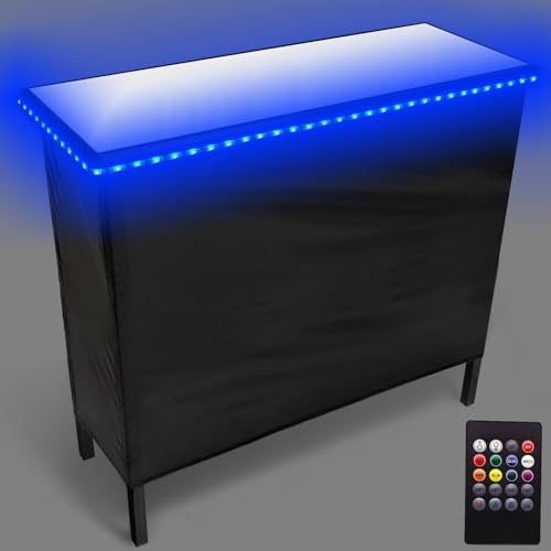 PartyPongTables.com Single Set Portable Party w/LED Lights and Black & Hawaiian Bar...