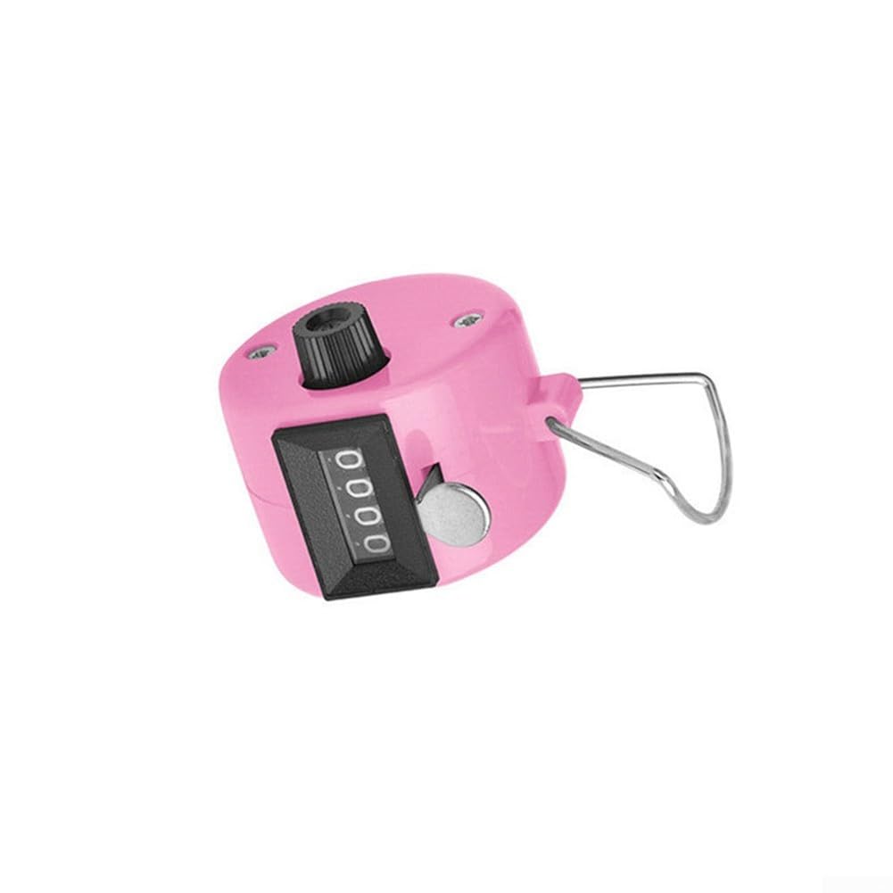 Manueller Zähler 4-stellig Mechanischer Handzähler Aus Metall Mit 1PCS-pink