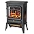 COWSAR Electric Fireplace Stove, Freestanding Fireplace Heater with Realistic Flame, 1000/1500W Fireplace Heater, Overheating Safety Device, Thermostat, Adjustable Flame Brightness