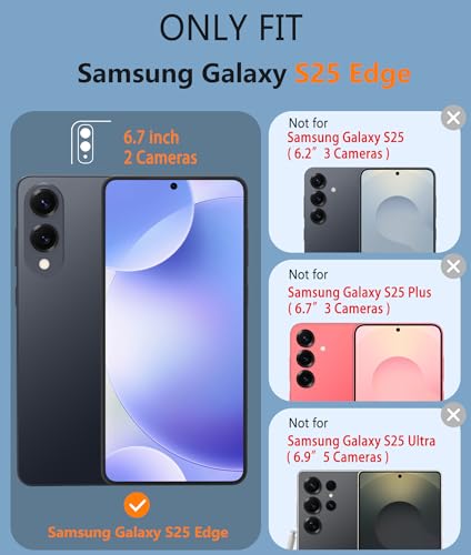 Image of FNTCASE for Samsung Galaxy S25-Edge Case: Lightweight Cell Phone Cover Military Grade Drop Protection with Non Slip Textured Back | Rugged Shockproof Protective Bumper Cases(Mint Green)