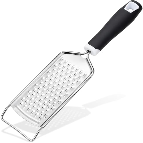 Comparison: Best Handheld Cheese Grater 9 Rainspire Professional Cheese Graters for Kitchen Stainless Steel Handheld, Metal Lemon Zester Grater With Handle For Cheese, Chocolate, Spices, Kitchen Gadgets And Tools, Soft Grip Handle, Black