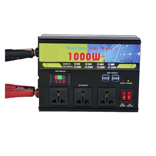 Onduleur 1000W pour camping-car et voyage, convertisseur 12V 220V à ondes modifiées