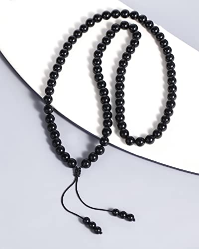 Simple Crystals and Stones Beaded Necklace Protection Balance Meditation Long Necklaces for Women and Men Amulet Jewelry3