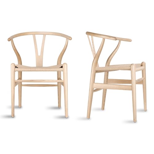 Tomile Wishbone Chair Y Chair, Wooden Dining Chairs Set of 2, Mid Century Modern Chairs with Arms,...