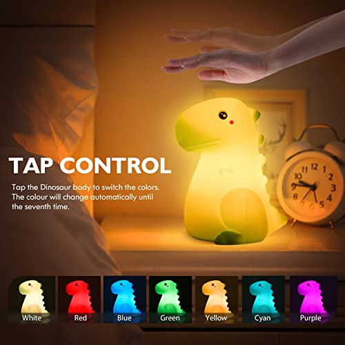 Sankedou YZ-KJ-01 Dinosaur Night Light For Kids, Touch Sensor Silicone 7 Colors Changing Room Decor For Boys Girls thumb #1