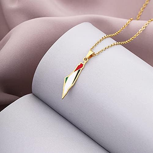 Palestine Map Necklace Stainless Steel Country Flag Pendant for Women Men Middle East Arabic Nation Jewelry Gifts - Image 3
