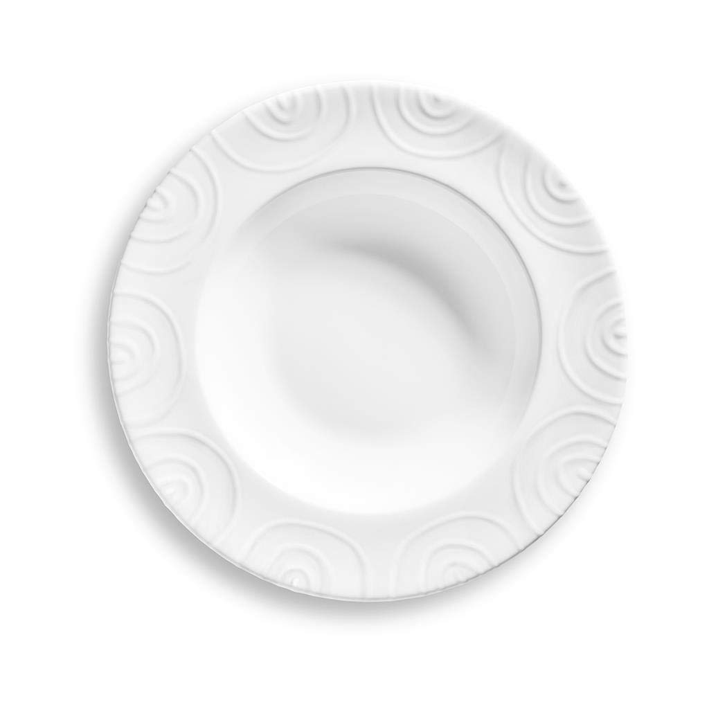 GMUNDNER KERAMIK Assiette à Soupe Gourmet Ø 24 cm Flamme Blanche Assiettes Creuses Ceramique Fait à la Main en Autriche