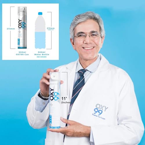 Image of OXY99 Light Weight Oxygen Cylinders Pack of 6, Oxygen Cans for Home, Oxygen Cans for Travelling, Trekking High Altitude Mountains | Fitness | Home Use for Patient | Emergency Use| Adventures Sports