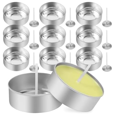 NISHZHU 150Pcs Metal Tea Light Tins Set Cover