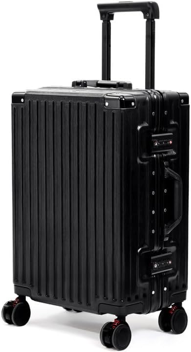 Carry On Luggage 22x14x9 Airline Approved, Zipperless Luggage Carry On, Hard Shell Suitcases with TSA Lock, Lightweight Carry On Suitcases with Aluminum Frame (black, 20inch) Black 20inch