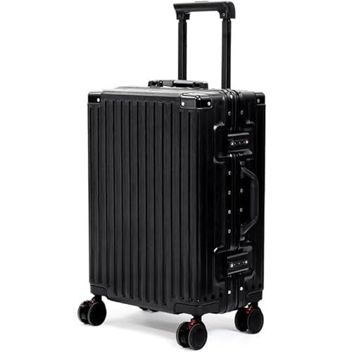 VentureVault Carry On Luggage 22x14x9 Airline Approved, Zipperless Luggage Carry On, Hard Shell Suitcases with TSA Lock, Lightweight Carry On Suitcases with Aluminum Frame (black, 20inch)