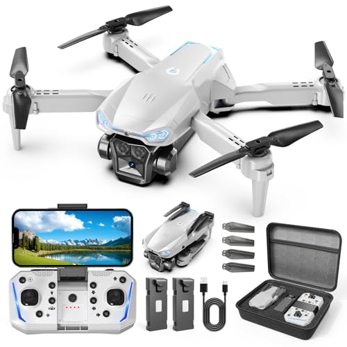 1080P Drone with Camera for Adults, Kids & Beginners, Foldable FPV Quadcopter with One Key Takeoff/Landing, Gesture Control, 360° Flips, 2 Batteries, Easy Flying Toy Gift for Teen Boys and Girls