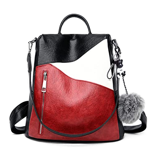  BUKESIYI Donna Borsa Zaino Elegante Zainetto Borse a Tracolla Zaini Antifurto Zainetti 2024 PU Pelle IT78163 Vino Rosso