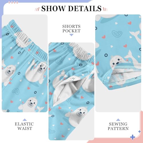 Seal and Love Boys Long Pants Soft Trousers Elastic Waist Kids Lounge Bottoms with Pockets S-XL4