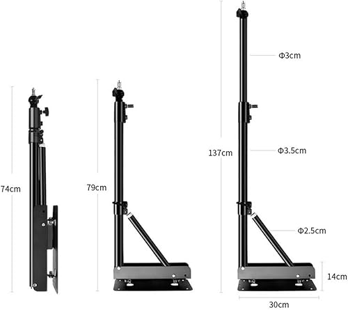 Miniatura 7 de Anillo de luz de montaje en pared Triángulo Brazo Boom 51"130cm, Soporte de cámara ajustable para salones Softbox Fotografía Luz estroboscópica