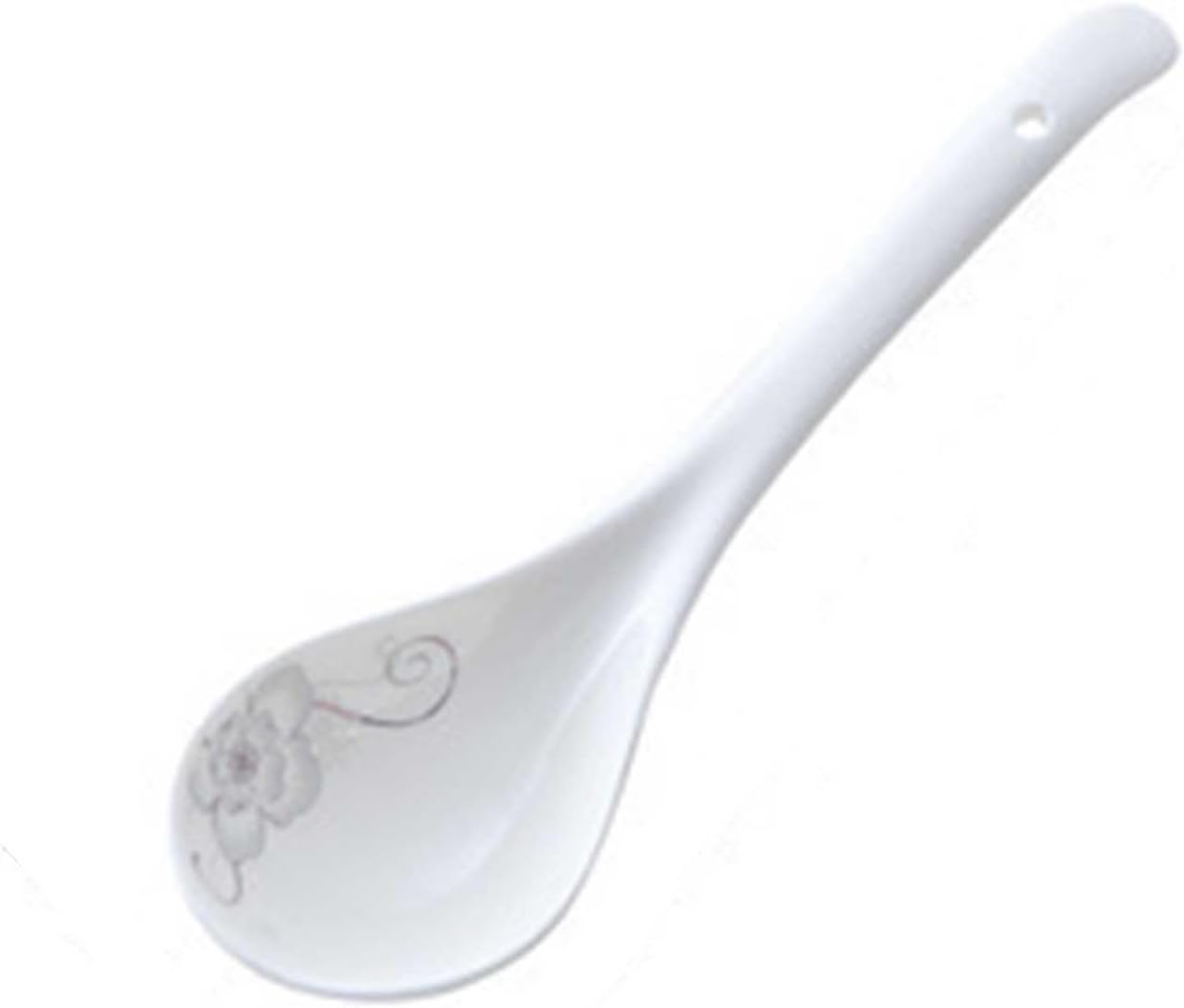 Soup Spoon 2 Pieces White Porcelain Soup Ladle with Long Handle Ladle Spoons for Stew, Gravy, Large Kitchen Ladles for Cooking, Stirring, Pouring (B)