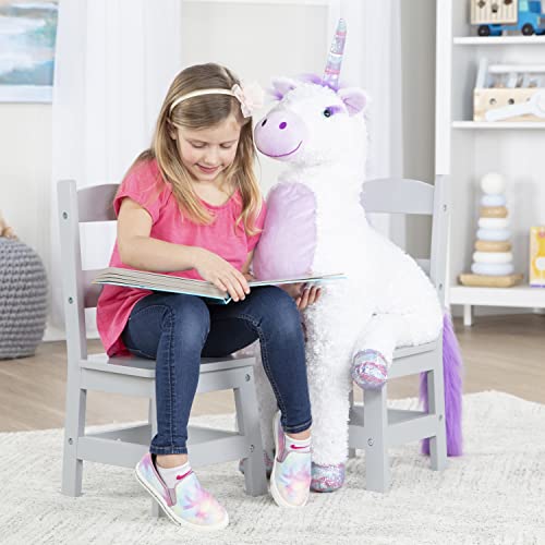 Melissa & Doug Wooden Chairs, Set of 2 - Gray Furniture for Playroom - Kids Wooden Chairs, Children's Wooden Playroom Furniture - image 7