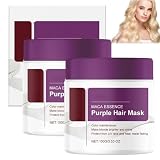 Mascarilla Para El Cabello Morado,Mascarilla Capilar Reparadora Profunda De ColáGeno,Adecuado Para Cabello Rubio, Platino, Blanco O Gris,Nutre, Brilla Y Repara Profundamente El Cabello (2 Pcs)