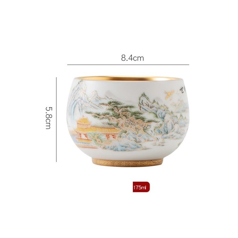 Keramik-Teetasse Weiße Porzellan-Teeschale, Jian Ware, kleine Teeschale, vergoldete Tasse, Holzblattschale, Tee-Probiertasse Tassen für Tee