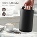 KC Kitchen & Co. Coffee Can Airtight for 1 kg Coffee Beans with Vacuum Lid (Holder for Coffee, Tea, Stainless Steel Storage Tin, Aroma Close, Storage Tin, Matte Black, 2800 ml