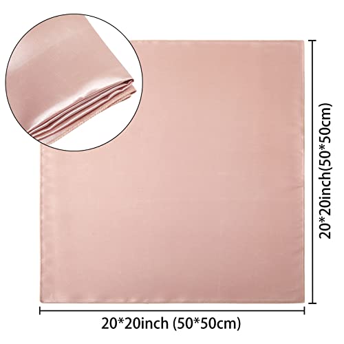 Counfeisly 50 Pack Square Satin Dinner Napkins, 20x20 Inches Silky Soft Smooth Table Cloth Napkins for Restaurant Weddings Banquet Party Decoration, Rose Gold by Counfeisly - Image 6
