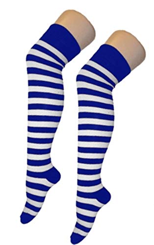 Chaussettes montantes bleu blanc femme Labreeze mi-bas coton 37-39
