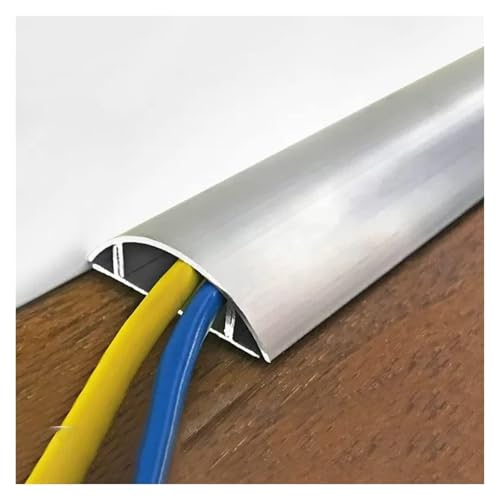 Cubierta adhesiva para cables de suelo y paredes, 47 mm de ancho, 1 metro de largo, protector de cables eléctrico curvado para oficina y escritorio