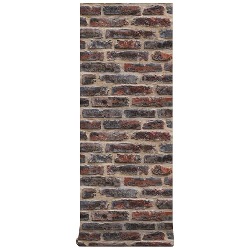 Superfresco Easy Papier peint Intissé Industriel Briques Loft 1005 x 52cm Rouge | Revêtement Mural, Tapisserie | Ambiance Facile à poser et à enlever