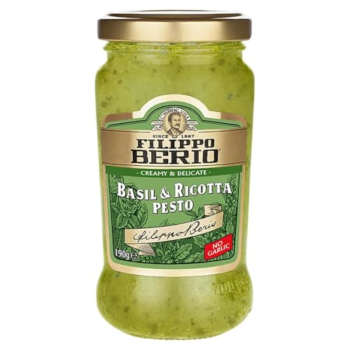 Image of Filippo Berio Basil & Ricotta Pesto • Creamy & Delicate • No Garlic, 6.7 oz ℮ 190 g, 6 Pack