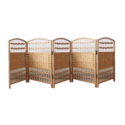 Kurzer Sichtschutz, Rattan-Raumteiler, Kurzgewebter...