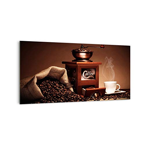 Küchenrückwand 'Kaffeemühle Bohnen' in div. Größen, Glas-Rückwand, Wandpaneele, Spritzschutz & Fliesenspiegel