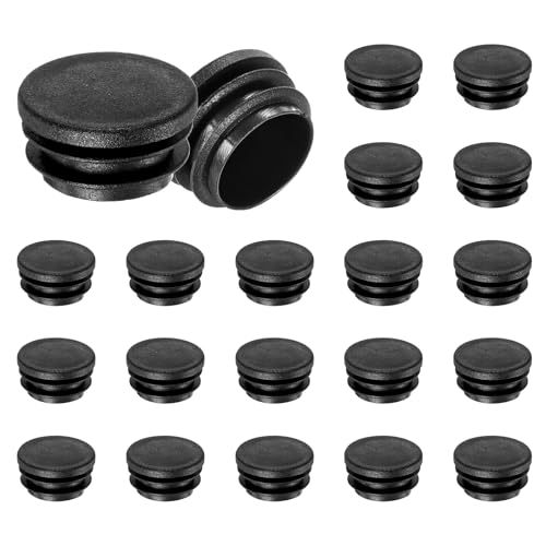 Image of M METERXITY 20 Pack Round Plastic Plug, OD 1.3 inch Furniture Tube Inserts Pipe Hole End Caps for Tubing Post /Glide Insert for Pipe Post /Table Chair Leg /Metal Tubing /Fence [Black]