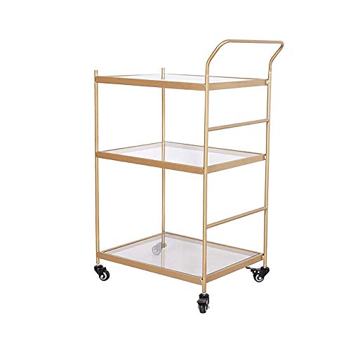 MaGiLL Stylish Simplicity Dining Cart Wine Cart Mobile Kitchen Hotel Dessert Multifunctional Home Tea Bar Organizer Iron Art Shelves 51 * 40 * 76cm
