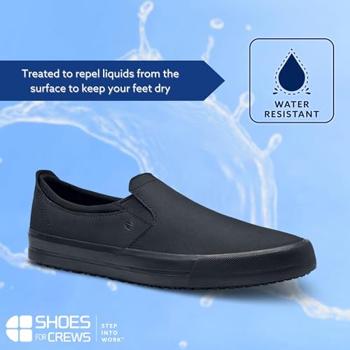 Shoes For Crews Unisex Slip-On Work Shoe - Non-Slip, Comfortable & Water-Resistant Slip-On Work Sneaker for Men & Women - Ideal for Restaurant, Hospitality, Retail Workers & More - Ollie II3