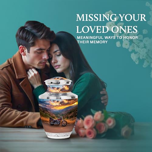 Image of Bike Urn Decorative Urns for Human Ashes 1 Large & 2 Small | Ashes Urns Human Remains, Funeral Urns Ashes