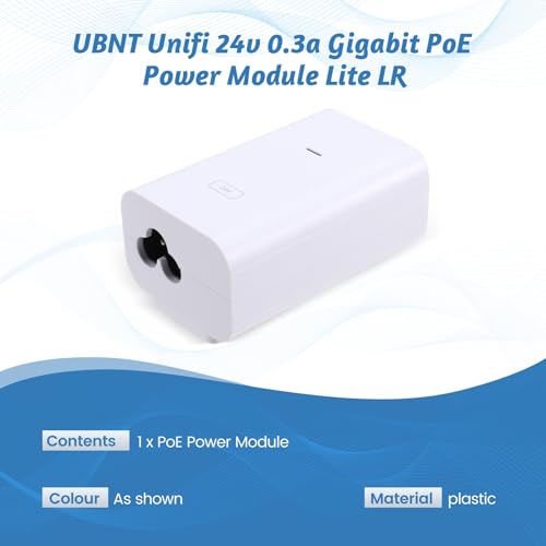 Módulo de alimentación PoE Gigabit de 24v y 0.3a Unifi para conectividad 3