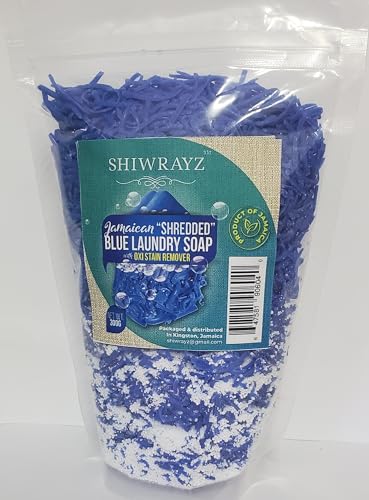 SHIWRAYZ Jamaican Blue Laundry Soap Shredded With Oxi Stain Remover 350g / 12.34oz (Pack of 1)