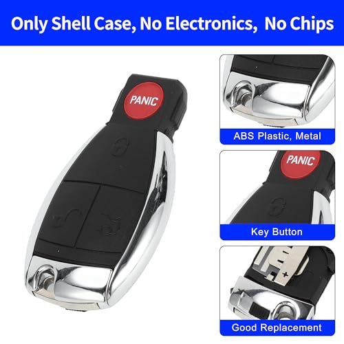 Coque de clé 4 boutons Mercedes C300 E350 ML350 boîtier de rechange télécommande 2008-2012 - 3