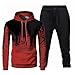 Survetement Homme Ensemble Sweatshirt 2 Pièces Sports Sweat à Capuche Zippé et Noir Pantalon Sport Jogging Sportif Vintage Slim Veste Pas Cher Marque Vetement Automne Hiver Rouge L XC102