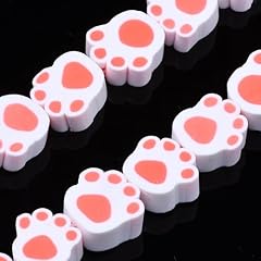 Orange Pet Paw Clay Beads_380 Pcs